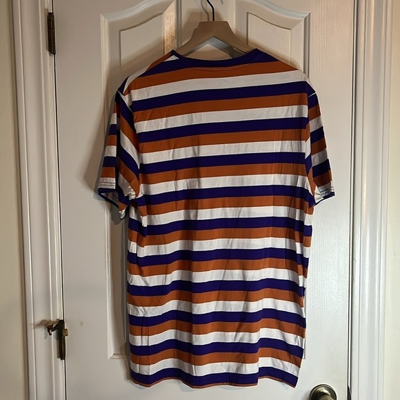 HUF | Knit USA Orange, Purple, White Stripe Mens T-Shirt Cotton Size XL - Picture 7 of 9